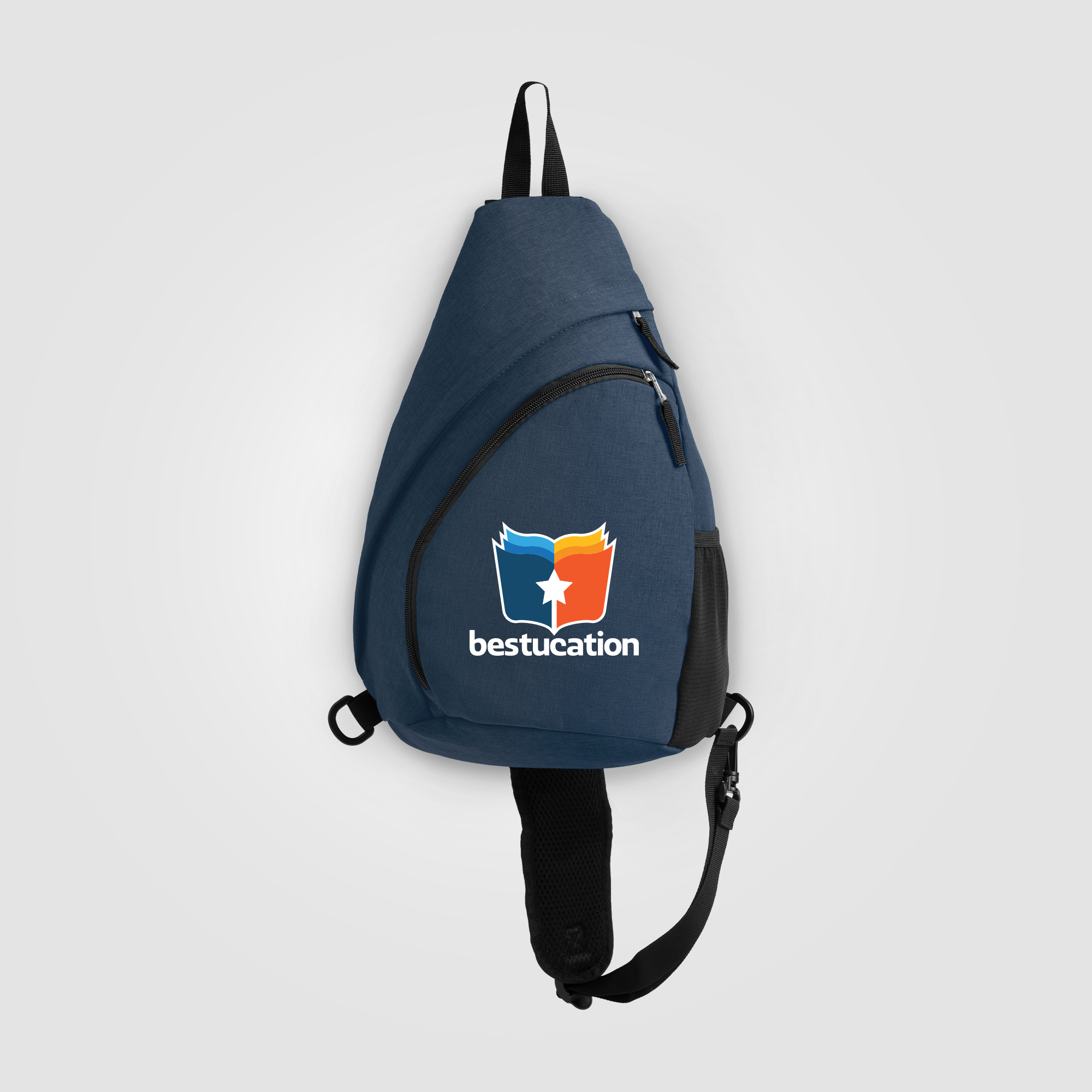 Sac bandoulière publicitaire rPET 15 L réglable Helsinki Bleu marine